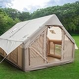 TentHome Aufblasbare Zelte Camping Wasserdicht Glampingzelt Familienzelt Stehhöhe Luxuszelt mit Pumpe für 2-6 Personen L: 400 x 300 x 210