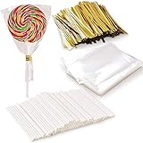 Newk 1000-teiliges Lollipop-Set inkl. 100 Lollipop-Sticks, 100 Stück Lollipop-Paketbeutel und 800 Stück D