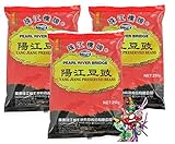 yoaxia ® - 3er Pack - [ 3x 250g ] PEARL RIVER BRIDGE Fermentierte Schwarze Bohnen / Fermented Black Beans 豆豉 + ein kleiner Glücksanhänger g