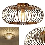 COSTWAY Deckenleuchte antik, Deckenlampe Retro Lampe Vintage Metall, Ideal für Wohnzimmer, Küche Kupferfarben / 60W / E27 Fassung