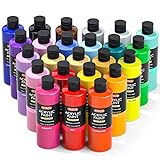Shuttle Art Acrylfarben Set, 24 Acryl Farben in Flaschen (je 250ml, 8,45oz), hochpigmentierte Acrylic Paint, Acrylfarbe wasserfest für Künstler, Erwachsene auf Steine, Leinwand, Holz geeig