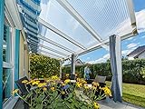 Terrassendach Terrassenüberdachung Carport Komplettset Acrylglas 16/32 Farblos Stegplatten Tiefe:5000mm|Breite:2080mm - Mehrere Maße verfügb