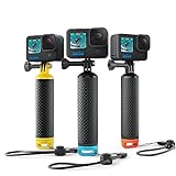 Sametop Schwimmender Handgriff Wasserdicht Handler Kompatibel mit GoPro Hero 12, 11, 10, 9, 8, 7, 6, 5, 4, Session, 3+, 3, 2, 1, Hero (2018), Fusion, Max Kameras（Blau）