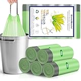 Dntorx 100 Stück Müllbeutel mit Zugband 10L, 42 x 45 cm Reißfest Müllsäcke Kleine Mülltüten Auslaufsicher Abfallbeutel für Büro Zuhause Küche Lebensmittelab