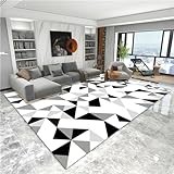 AU-SHTANG Teppich Wohnzimmer rund Grau-weißer Teppich, schalldichter und milbenhemmender, stilvoller Balkonteppichteppich modern,cremefarben,200x300