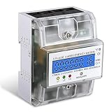 Stromzähler 3 Phasen 4 Draht Drehstromzähler Hutschiene 230/400V 5-100A LCD Stromzähler Digital für DIN Hutschiene Zwischenzähler Strom für Leistungsmesssy