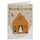 Sheepworld - 90691 - Klappkarte, mit Umschlag, Weihnachten, Nr. 10, Kork, Frohe Weihnachten und ein glückliches neues Jahr!