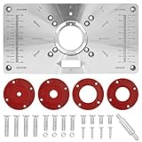 Router Table Insert Plate, Aluminium Insert Platte Router Trim Panel mit 4 Ringen und Schrauben Für Die Holzbearbeitung Bänk