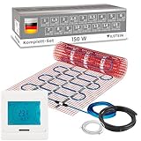 VILSTEIN Elektrische Fußbodenheizung 150W/m², für Fliesen Laminat und mehr, Komplett-Set, TWIN Technologie Heizsystem, Fußboden Heizmatte, 5.0x0.5m - 2.5