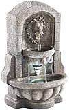 infactory Wasserbrunnen: Beleuchteter Zimmerbrunnen Löwenkopf mit LED und Pumpe (Zimmerbrunnen als Luftbefeuchter, Tisch-Zimmerbrunnen, Wasserfall)