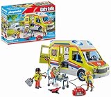 PLAYMOBIL City Life 71202 Rettungswagen mit Licht und Sound, Spielzeug für Kinder ab 4 J
