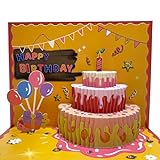 Pop Up Geburtstagskarte 3D Happy Birthday Karte Pop Up Karte Geburtstag karte mit Torte für Kinder Mama Frau Mann Papa Kolleg