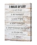 7 Rules of Life Wandkunst, inspirierende Zitate, Poster, motivierende Leinwanddrucke, rustikale Bilder für Büro, Wohnzimmer, Wanddekoration, 30,5 x 40,6