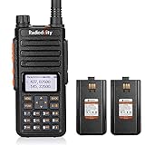 Radioddity GA-510 Funkgerät VHF UHF 10W Sendeleistung 10KM Reichweite Amateurfunk 2m/70cm Walkie Talkie mit Zwei 2200mAh Akkus, schw