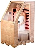 newgen medicals Infrarotkabine: Kompakte Infrarot-Sitzsauna aus Hemlock-Holz; 760 W; 0.62 m² (Infrarotsauna, Sitzsauna 1 Person, Infra rot Sauna hochwertigem)