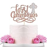 WeBenison Tortenaufsatz Erstkommunion für Bless This Child Cake Supplies / Babyparty / Taufe / Hochzeit / Party Dekorationen / Rose Gold & Silber G