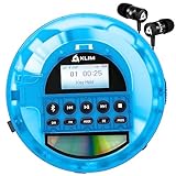 KLIM Nomad Transparent Blau + Tragbarer CD-Player Discman + langlebigem Akku + Inklusive KLIM Fusion Kopfhörer + CD-R, CD-RW, MP3 + Mit TF-Reader, Radio FM, Bluetooth + Ideal für Autos + NEU 2024