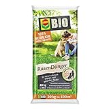 COMPO BIO Rasendünger, Naturdünger für Rasen, Natürliche Sofort- und Langzeitwirkung, Feingranulat, 20 kg, 500 m²