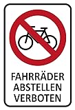 mrdeco Metall Schild 12x18cm gewölbt Fahrräder abstellen verboten tin S