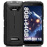 DOOGEE S41T (2024) Outdoor Handy Ohne Vertrag, 6300 mAh, 8GB RAM+64GB/ 1TB Erweiterbar ROM, Android 13 Outdoor Smartphone 5,5 Zoll HD+ IP68/P69K, 13MP DREI Kameras, 4G Dual SIM NFC/OTG/GPS