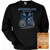 Cooles Biker Sweatshirt + Ukunde - Motiv American original Choppers - Sweater Herren Motorrad Pullover Pulli Geschenk