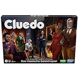 Cluedo Brettspiel, neu gestaltetes Cluedo für 2–6 Spieler, Detektivspiel, Familienspiel für Kinder und Erw