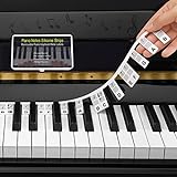 Piano Notes Guide for Beginner, Removable Piano Keyboard Note Labels for Learning, 88-Key Full Size, Made of Silicone, No Need Stickers, Reusable and Comes with Box(Classic Black)