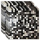 10 Blatt selbstklebende Aluminium-Mosaik zum Abziehen und Aufkleben, Metallfliesen, 3D-Wandaufkleber, für Küche und Bad (30,5 x 30,5 cm, Bronze) (10 dunkelgrau)