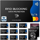 TÜV geprüfte RFID Blocker NFC Schutzhüllen (12 Stück) für Kreditkarte, EC Karte, Bank Karte, Personalausweis & Reisepass - Kreditkarten Hülle mit Schutz gegen Funk Datenklau - Kartenhülle Schutzhü