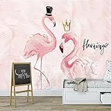 3D Tapete Wandbild Rosa Paar Flamingos Kinderzimmerhintergrund Wand Dekorative Wandtapete 3D Tapete Effekt Tv Sofa Die Fototapete Wandbild Wohnzimmer Schlafzimmer-350cm×256