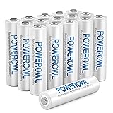 Akku AAA POWEROWL Micro AAA Akku NI-MH 16 Stück AAA Batterien Wiederaufladbare 1.2v Aufladbare Batterien AAA Akkubatterien (Geringe Selbstentladung,1000mAh)