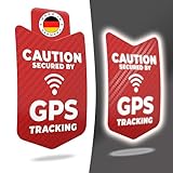 tagplus® GPS Warnaufkleber, rot reflektierend [2 STK.] mit bombenfester Klebekraft für maximalen Diebstahlschutz inkl. Anleitung I Aufkleber Fahrrad wetterbeständig & Made in Germany
