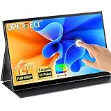 UPERFECT Portable Monitor Touchscreen, 14 Zoll 1080P FHD Tragbarer Monitor, Mini Monitor VESA Mountable, mit USB-C Mini HDMI Externer Monitor für Laptop/PC/Phone/PS4/PS5/Business/Arbeit/Gaming