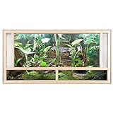 ECOZONE Holz Terrarium mit Frontbelüftung 120x60x60 cm - Holzterrarium aus OSB Platten - Terrarien für exotische Tiere wie Schlangen, Reptilien & Amphib