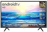 TCL 32S5209 LED Fernseher 80 cm (32 Zoll) Smart TV (HD, Android TV, HDR, Micro Dimming, Dolby Audio, Google Assistant, Chromecast & Google Home), Schw