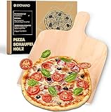 KYONANO Pizzaschaufel, Pizzaschieber aus naturbelassenem Birkenholz, Pizzabrett 30X42cm Brotschieber, Pizzaheber für Pizzastein (1er Set)