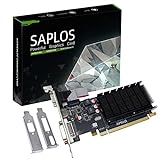 SAPLOS Radeon HD 5450 Grafikkarte, 2GB DDR3 64-bit, Low Profile, DVI-I HDMI VGA, PCI Express x16, DirectX 11, PC Graphics Card GPU, 2 Monitors Supp
