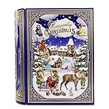 Blechdose in Form eines Weihnachsts-Buches Heavenly Christmas Keksdose Deko-Box Retro-Dose sehr groß Aufbewahrung, ca. 24.5 x 21 x 9 cm Volumen: 3 L