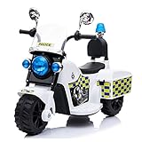 Mini Polizei Motorrad - Weiß - Elektro-Motorrad für Kinder mit 6V B