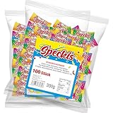 Marshmellow Speckis Speckseile - Wurfmaterial für Karneval und Fasching - 200 Stück einzeln verpackt - Süßigkeiten Großpackung - 600g