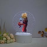 Nachttischlampe Poster Dragonball Z Son Goku 'Super Saiyan' Nachtlicht Touch LED Illusion 3D Lampe Nachtlicht Kinderzimmer Geschenkidee Geburtstag Jungen M