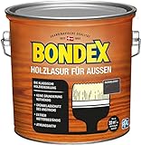 Bondex Holzlasur für Außen Dunkelgrau 2,5 L für 32 m² | Hoher Wetter- und UV-Schutz | Natürliches Abwittern - kein Abplatzen | seidenmatt | Holzschutzlasur | H