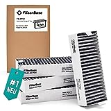 FilterBase® Clean Air Aktivkohlefilter 4 Stück - Filter Set passend für Bosch HEZ9VRCR0 / Siemens HZ9VRCR0 / Neff Z821VR0 / Gaggenau CA282111 oder Constructa CZ9VRCR0 (195 x 75 x 35 mm)