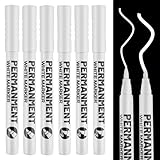 6 Stück Permanent Marker Stifte Weiß, Schnelltrocknender Stifte Weiß, Weißer Wasserbasierte Stift für Schwarzes Papier, Wasserfeste Fine Tip Marker Stift, Multifunktional Stift für Zeichnung DIY