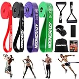Resistance Bands, 4 Verschiedene Ebenen Widerstandsbänder mit Türanker und Handgriffen, Fitnessbänder für Kraftraining, Training, Physiotherapie, Yoga für Männer und F