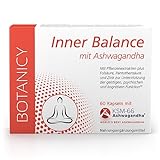 BOTANICY Inner Balance - mit Ashwagandha KSM-66, gegen Stress und innere Unruhe, mit Ginkgo Biloba, Folsäure und Zink, für mentales Gleichgewicht (60 Kapseln, Monatspack)