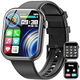 Smartwatch Damen Herren, 1.85' Zoll Touchscreen Smart Watch mit Bluetooth Anrufe, Uhr Damen Herren mit 140+ Sportmodi SpO2 Pulsuhr Schlafmonitor Schrittzähler, Armbanduhr für iOS