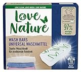 Love Nature Wash Bars Universal Waschmittel (20 Waschladungen), vordosiert und mit nachhaltiger Verpackung, kompakte Waschkraft mit Inhaltsstoffen natürlichen Ursprung