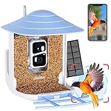 Asuka Vogelfutterstation mit Kamera, solarbetrieben, intelligente Vogelbeobachtungskamera, 1080P HD, automatische Erfassung von Vogelvideos und Bewegungserkennung, App-Benachrichtigung, kab