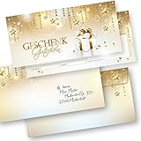 tatmotive Geschenkgutscheine Weihnachten Stardreams (50 Sets) Gutscheine Weihnachten Gutscheinkarten mit Umschläge für Kunden für Firma Gewerb